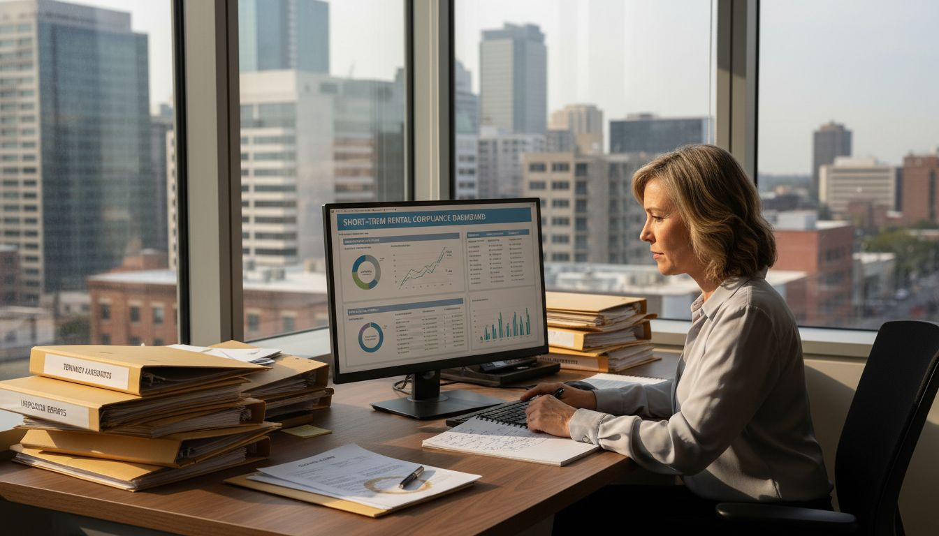 Property manager checks compliance dashboard