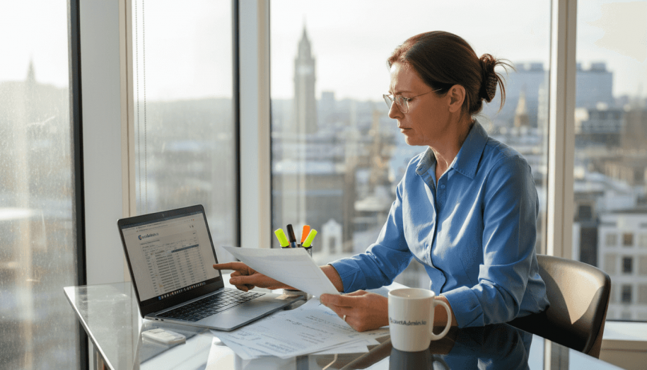 Hotel manager reviews booking data for compliance