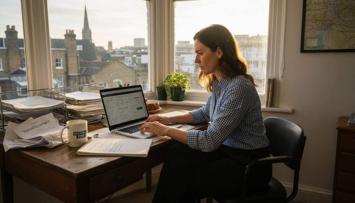 Property manager working on SaaS platform