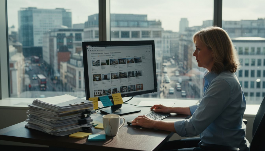 Property manager multitasking in urban office