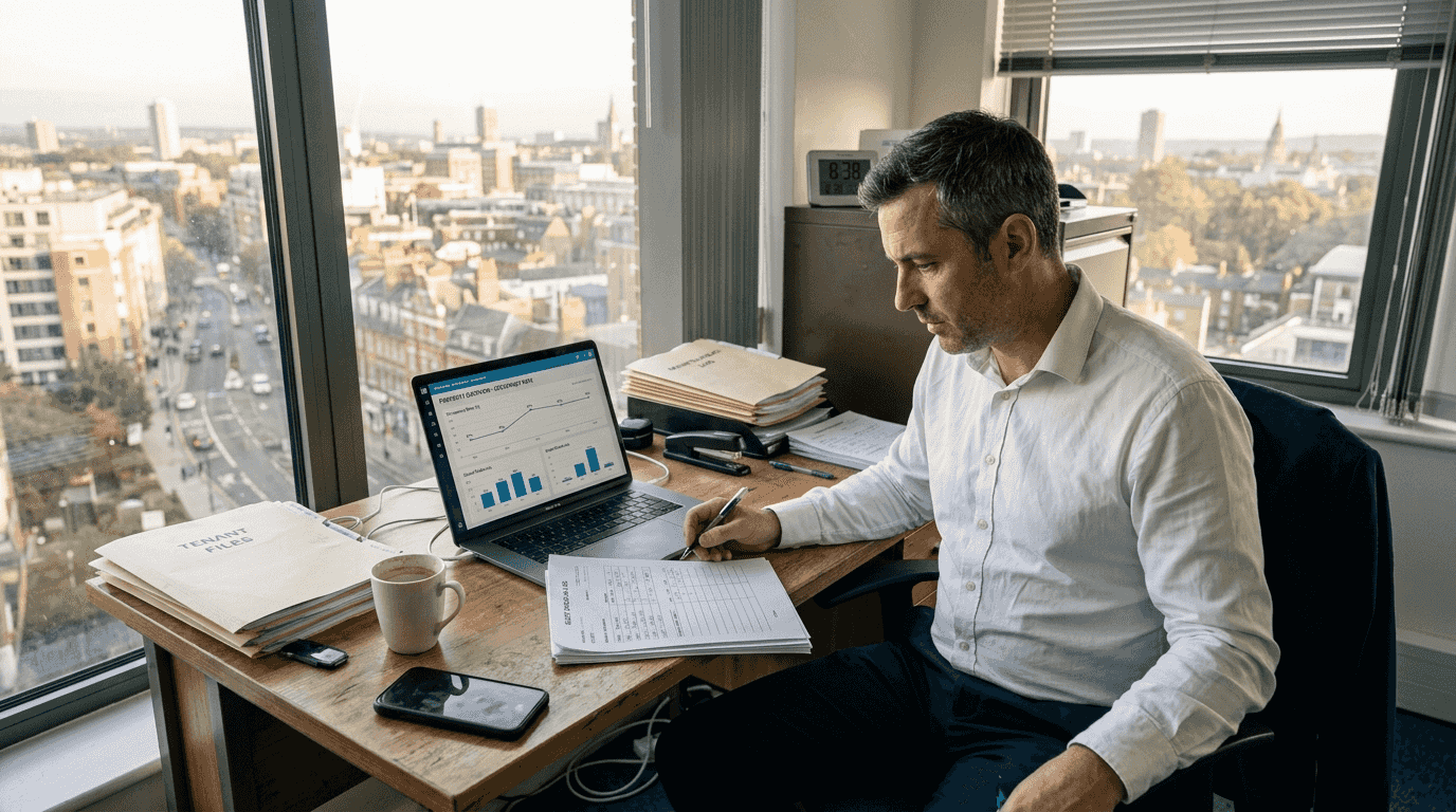 Property manager viewing dashboard workspace