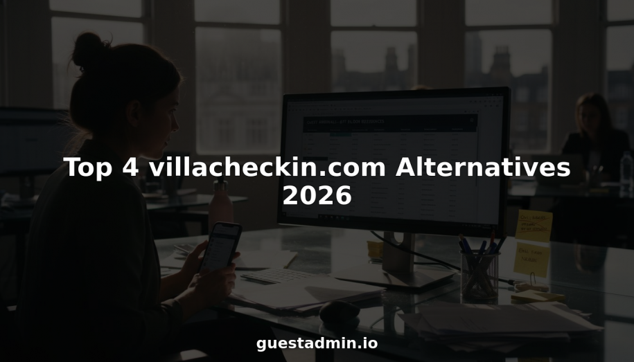 Property manager reviewing guest registration dashboard