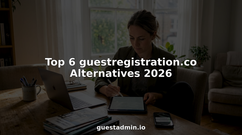 Property manager checks digital guest registration