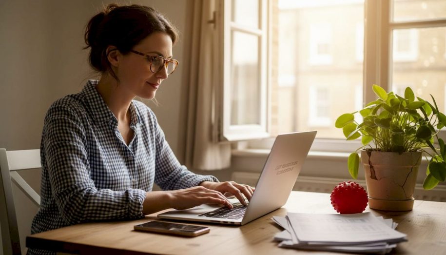 Property manager reviewing rental compliance data