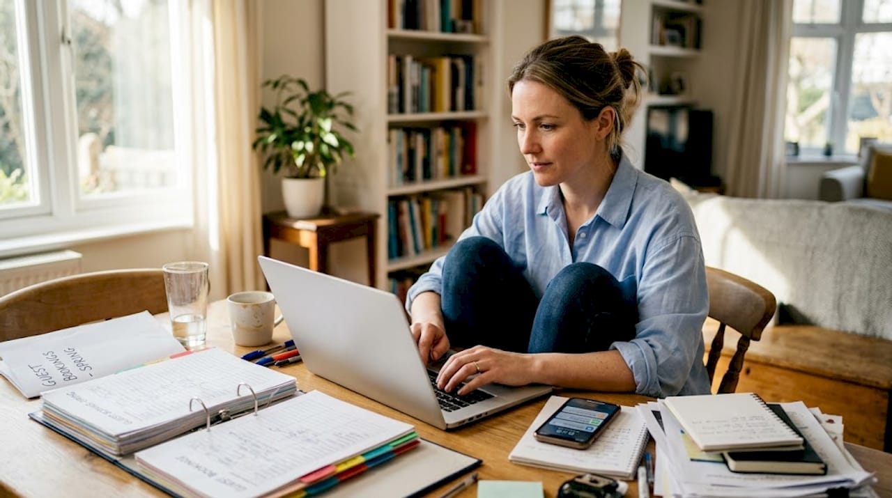 Property manager syncing booking data at home