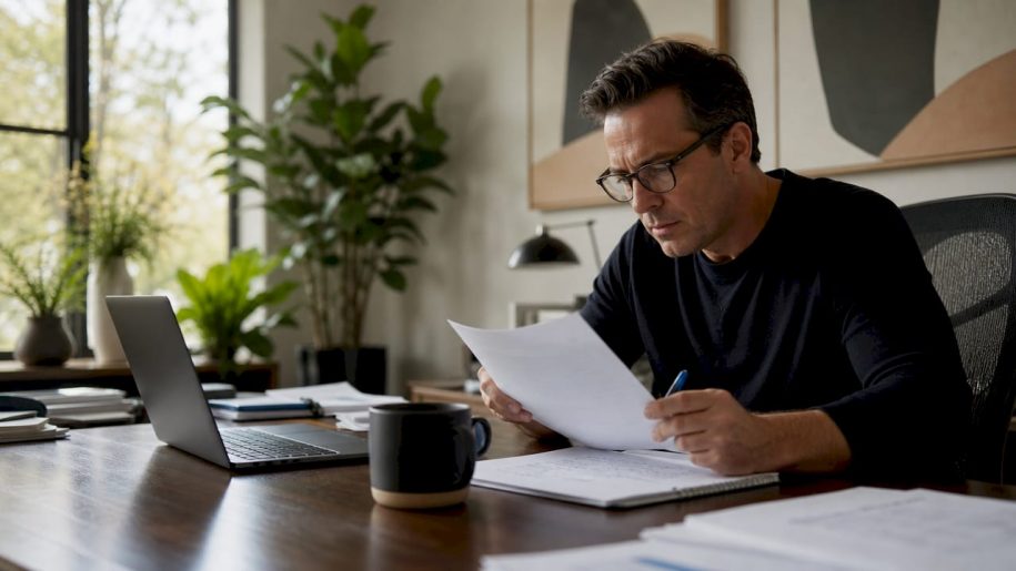 Man reviewing guest data compliance documents