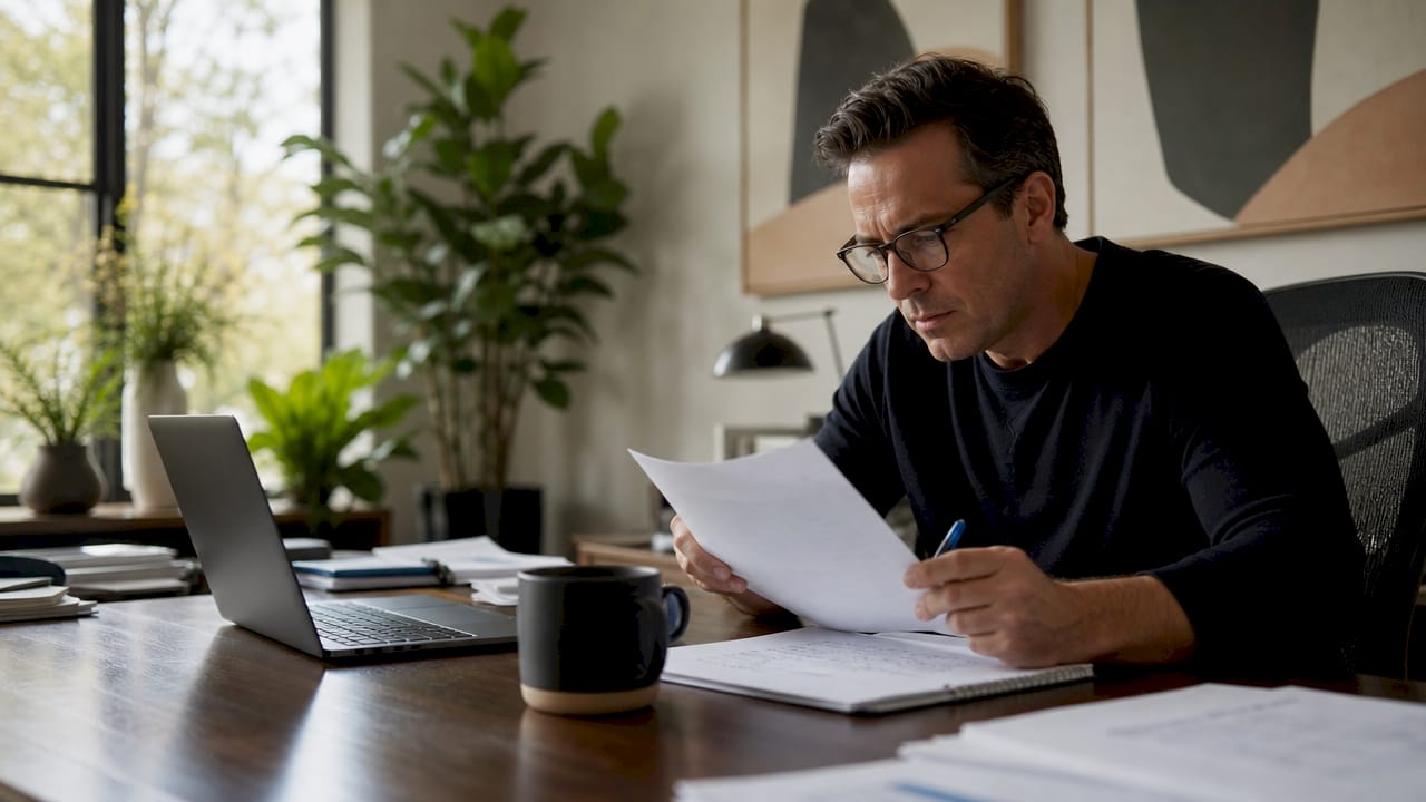 Man reviewing guest data compliance documents